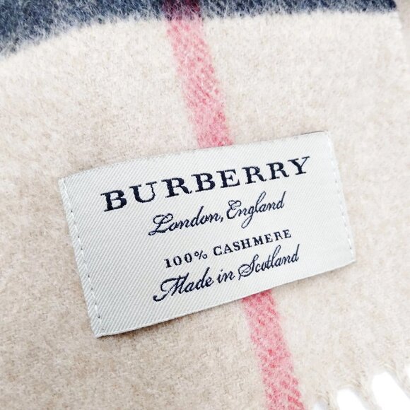 Authentic Burberry Scarf Beiges Cashmere100% mn280-112925 - Picture 9 of 9